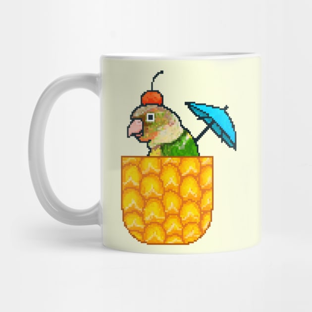 Pineapple Conure with Pineapple and Cherry by TheAlbinoSnowman